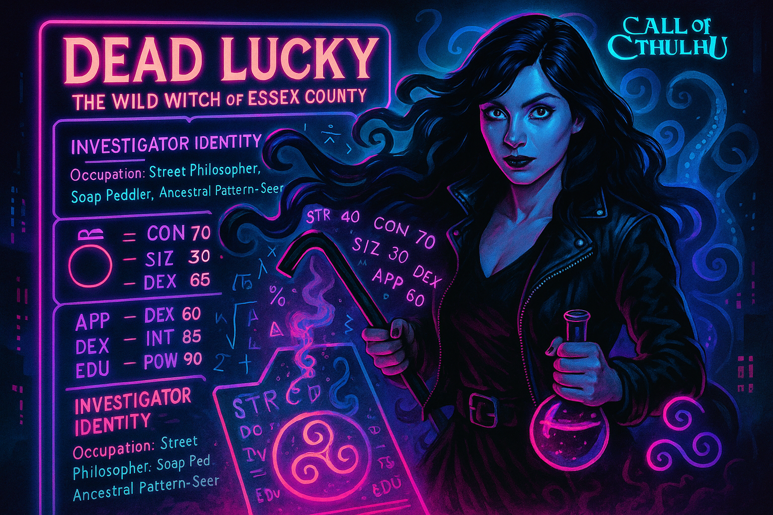 Dead Lucky Call of Cthulhu Character Sheet